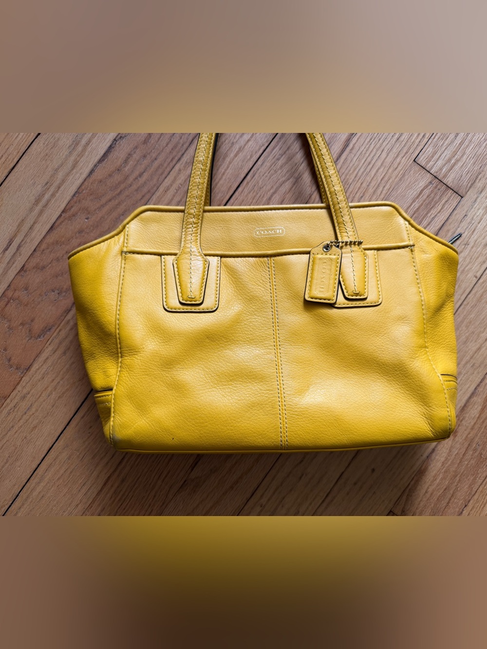 Coach Yellow Leather Double-Handle Tote